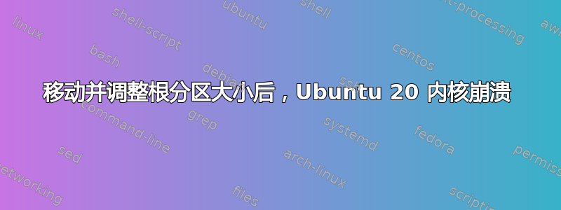 移动并调整根分区大小后，Ubuntu 20 内核崩溃