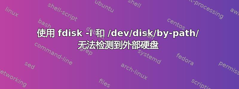 使用 fdisk -l 和 /dev/disk/by-path/ 无法检测到外部硬盘