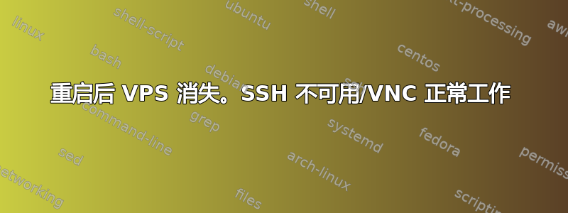 重启后 VPS 消失。SSH 不可用/VNC 正常工作