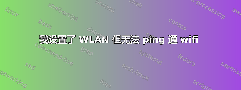 我设置了 WLAN 但无法 ping 通 wifi