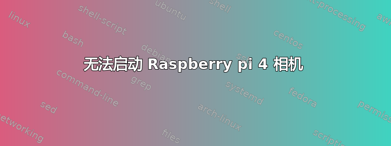 无法启动 Raspberry pi 4 相机