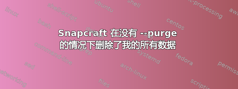 Snapcraft 在没有 --purge 的情况下删除了我的所有数据