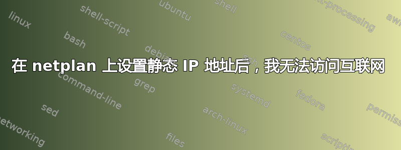 在 netplan 上设置静态 IP 地址后，我无法访问互联网