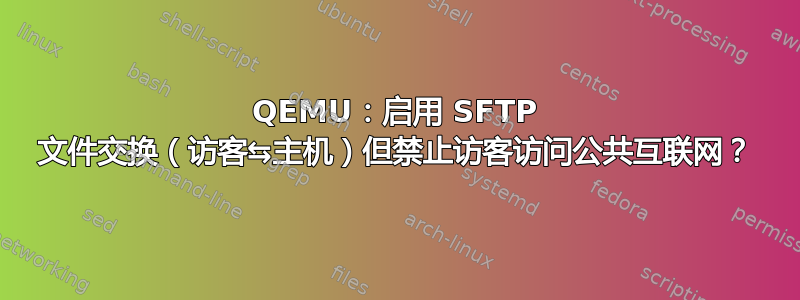 QEMU：启用 SFTP 文件交换（访客⇆主机）但禁止访客访问公共互联网？