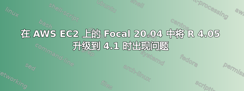 在 AWS EC2 上的 Focal 20.04 中将 R 4.05 升级到 4.1 时出现问题
