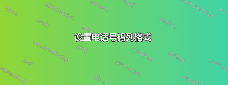 设置电话号码列格式