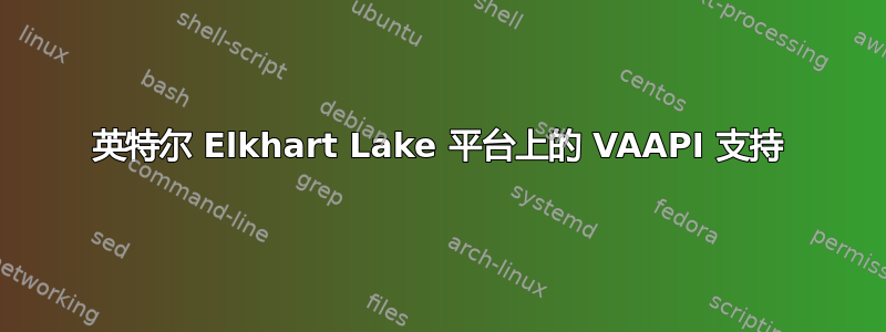 英特尔 Elkhart Lake 平台上的 VAAPI 支持