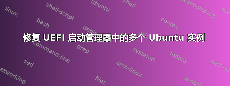 修复 UEFI 启动管理器中的多个 Ubuntu 实例