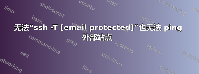 无法“ssh -T [email protected]”也无法 ping 外部站点 