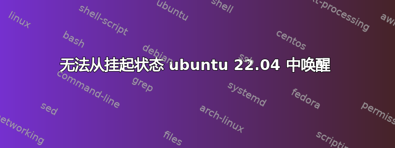 无法从挂起状态 ubuntu 22.04 中唤醒