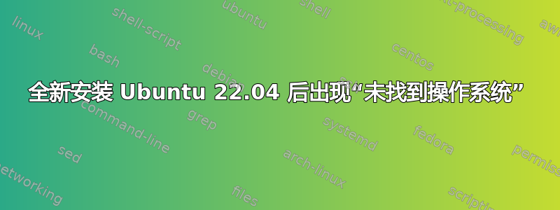 全新安装 Ubuntu 22.04 后出现“未找到操作系统”