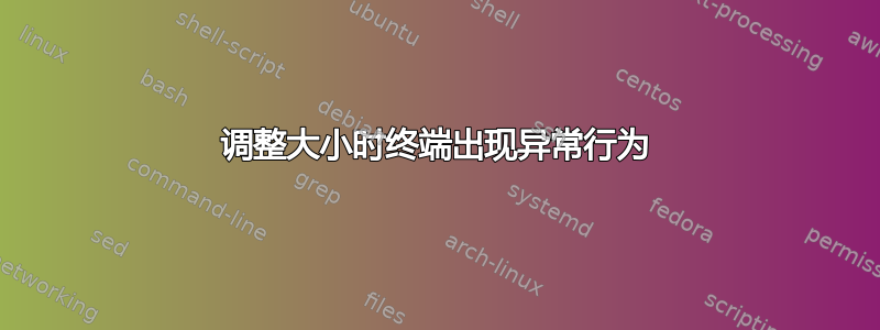 调整大小时终端出现异常行为