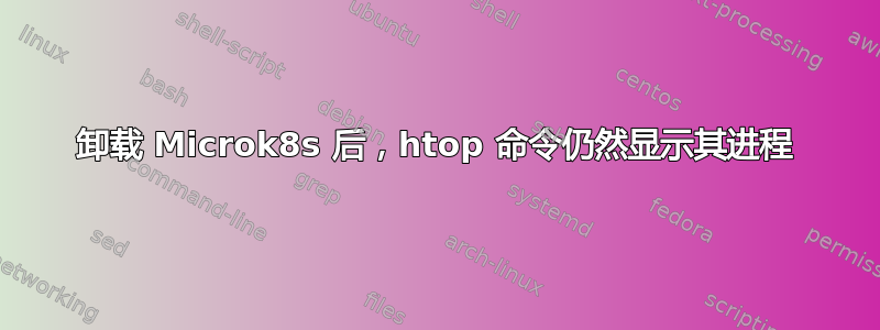 卸载 Microk8s 后，htop 命令仍然显示其进程