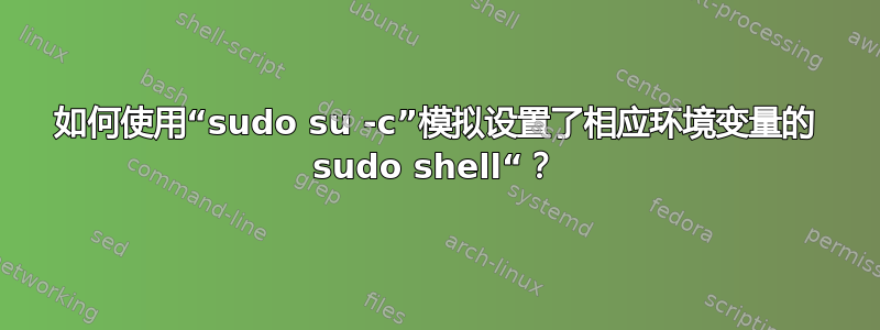 如何使用“sudo su -c”模拟设置了相应环境变量的 sudo shell“？