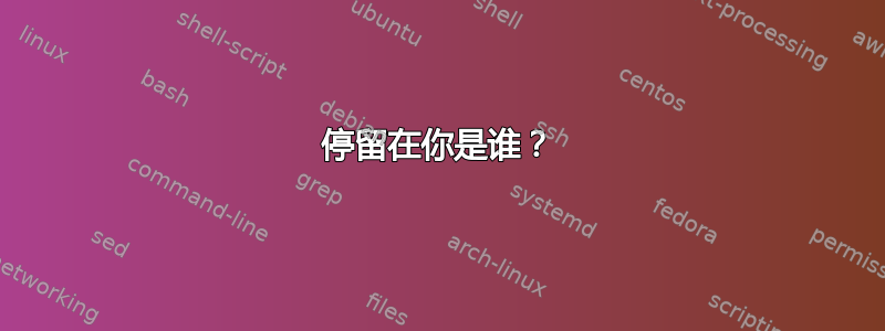 停留在你是谁？