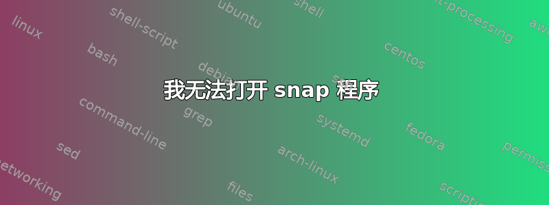 我无法打开 snap 程序