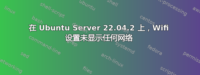在 Ubuntu Server 22.04.2 上，Wifi 设置未显示任何网络