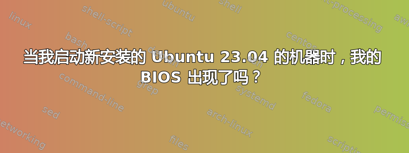 当我启动新安装的 Ubuntu 23.04 的机器时，我的 BIOS 出现了吗？