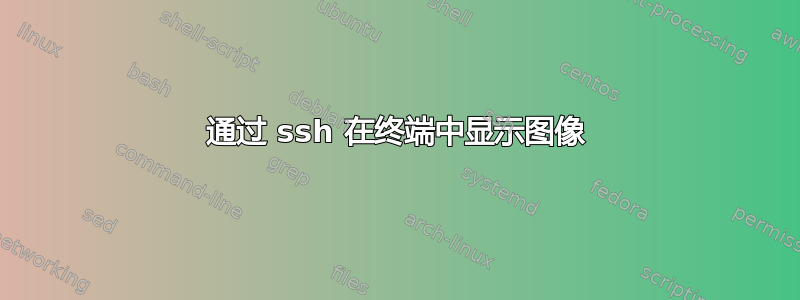 通过 ssh 在终端中显示图像