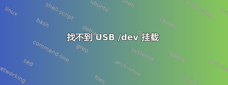 找不到 USB /dev 挂载