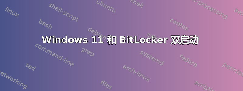 Windows 11 和 BitLocker 双启动