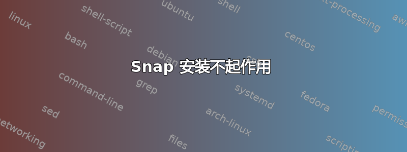 Snap 安装不起作用