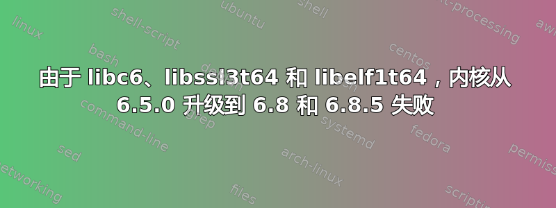 由于 libc6、libssl3t64 和 libelf1t64，内核从 6.5.0 升级到 6.8 和 6.8.5 失败