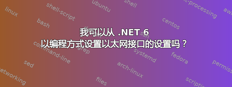 我可以从 .NET 6 以编程方式设置以太网接口的设置吗？