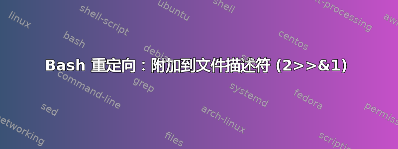 Bash 重定向：附加到文件描述符 (2>>&1)