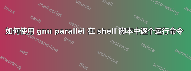 如何使用 gnu parallel 在 shell 脚本中逐个运行命令