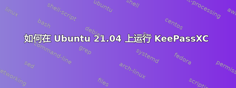 如何在 Ubuntu 21.04 上运行 KeePassXC