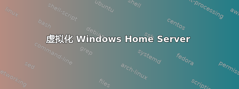 虚拟化 Windows Home Server