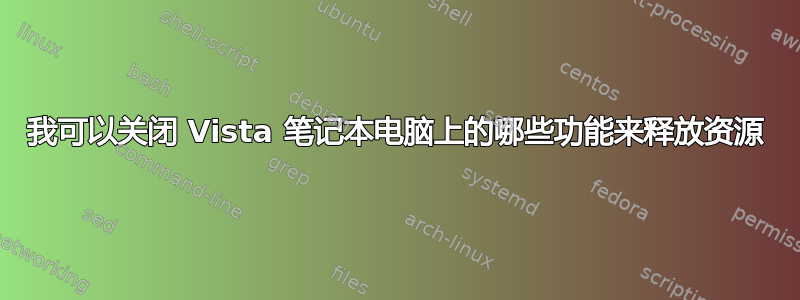 我可以关闭 Vista 笔记本电脑上的哪些功能来释放资源