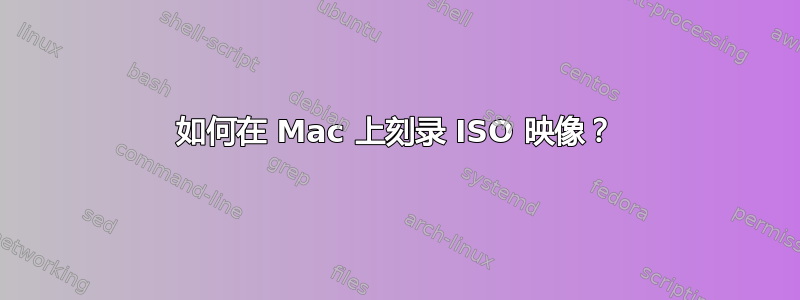 如何在 Mac 上刻录 ISO 映像？