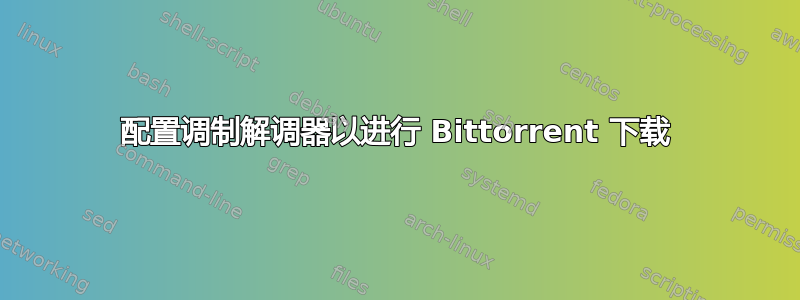 配置调制解调器以进行 Bittorrent 下载