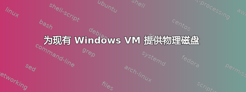 为现有 Windows VM 提供物理磁盘