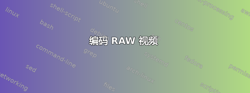 编码 RAW 视频