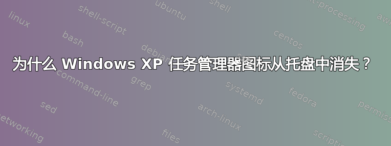 为什么 Windows XP 任务管理器图标从托盘中消失？