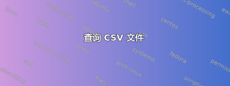 查询 CSV 文件