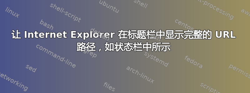 让 Internet Explorer 在标题栏中显示完整的 URL 路径，如状态栏中所示