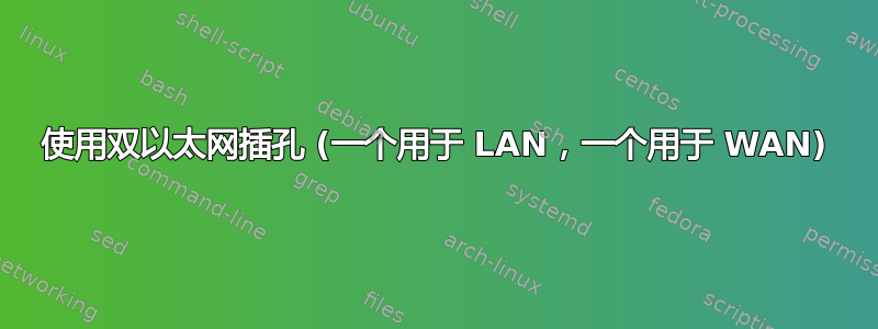 使用双以太网插孔 (一个用于 LAN，一个用于 WAN)