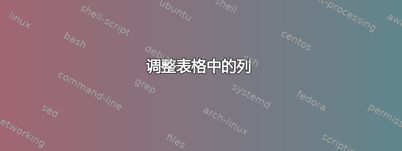 调整表格中的列