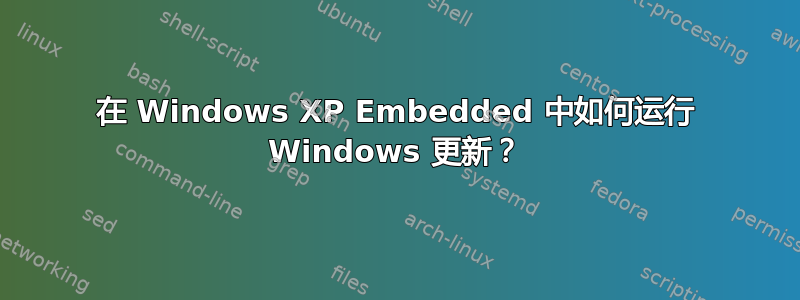 在 Windows XP Embedded 中如何运行 Windows 更新？