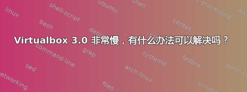 Virtualbox 3.0 非常慢，有什么办法可以解决吗？