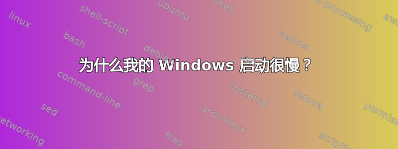 为什么我的 Windows 启动很慢？