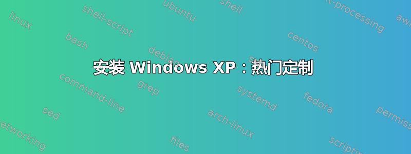 安装 Windows XP：热门定制