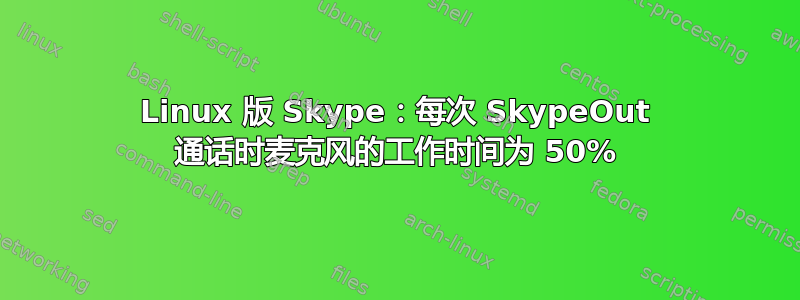 Linux 版 Skype：每次 SkypeOut 通话时麦克风的工作时间为 50%