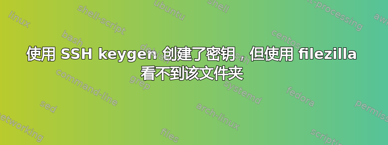 使用 SSH keygen 创建了密钥，但使用 filezilla 看不到该文件夹