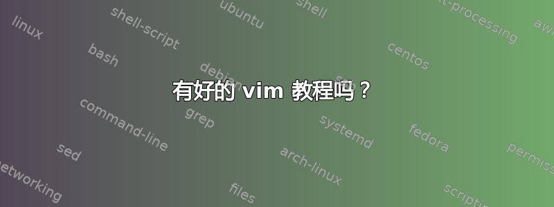 有好的 vim 教程吗？