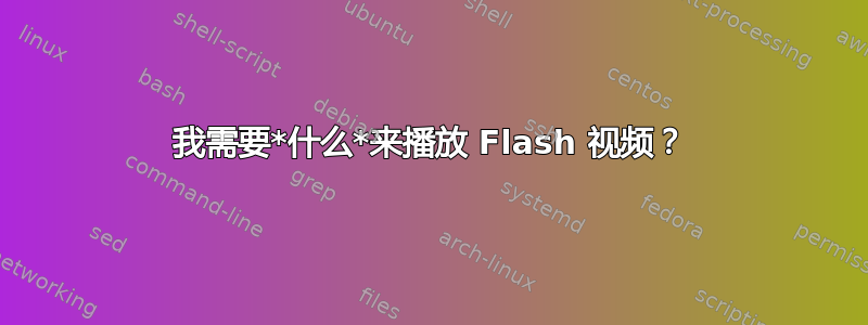 我需要*什么*来播放 Flash 视频？